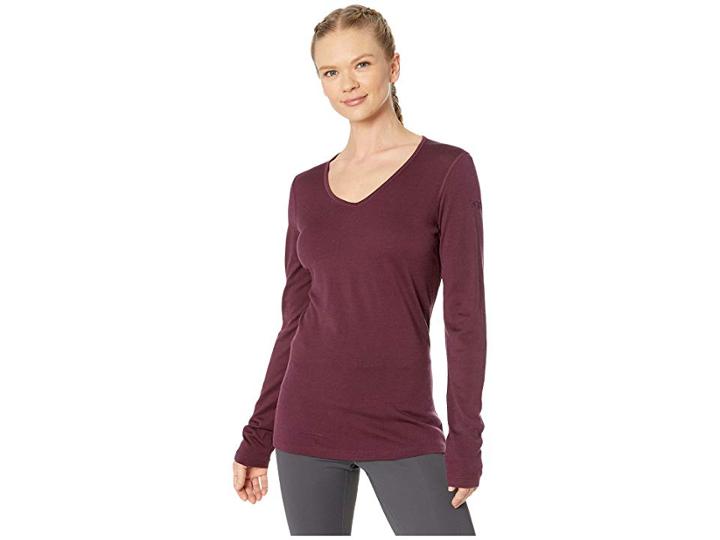 Icebreaker 200 Oasis Merino Baselayer Long Sleeve V-neck (velvet) Women's Clothing