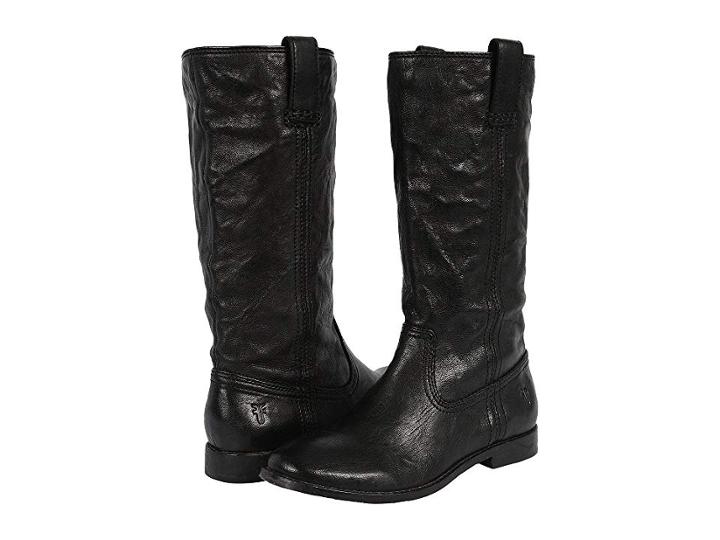 Frye Anna Mid Pull On (black Antique Soft Vintage) Cowboy Boots
