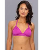 Badgley Mischka Solids Draped Triangle Bra (purple) Women's Swimwear