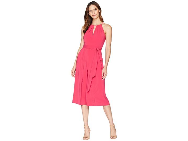Vince Camuto Satin Back Cropped Jumpsuit With Keyhole (pink) Women's Jumpsuit & Rompers One Piece