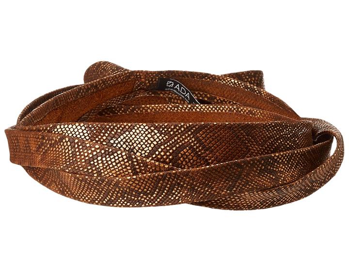 Ada Collection Midi Wrap Belt (chocolate Snake) Women's Belts