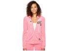 Juicy Couture Venice Beach Patches Microterry Puff Sleeve Jacket (precocious Pink) Women's Coat