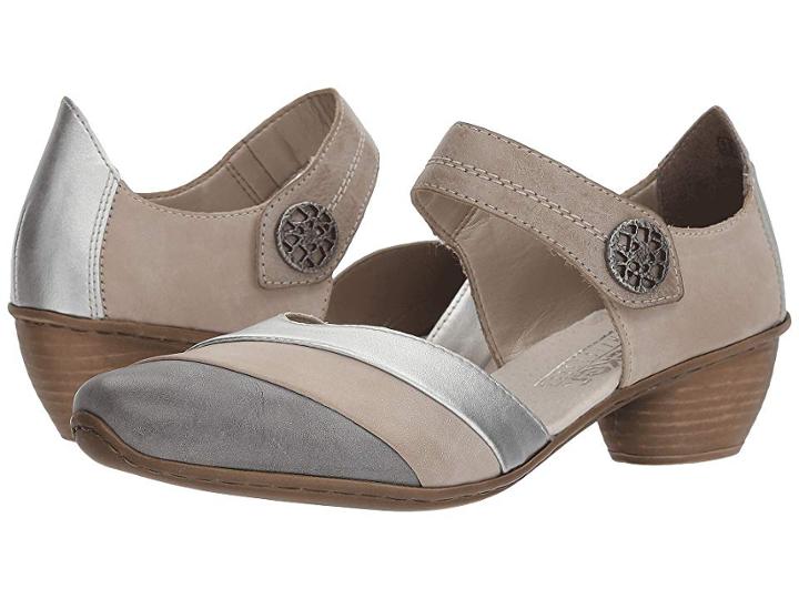 Rieker 43790 Mirjam 90 (white/grey/steel/silver/steel) Women's Shoes