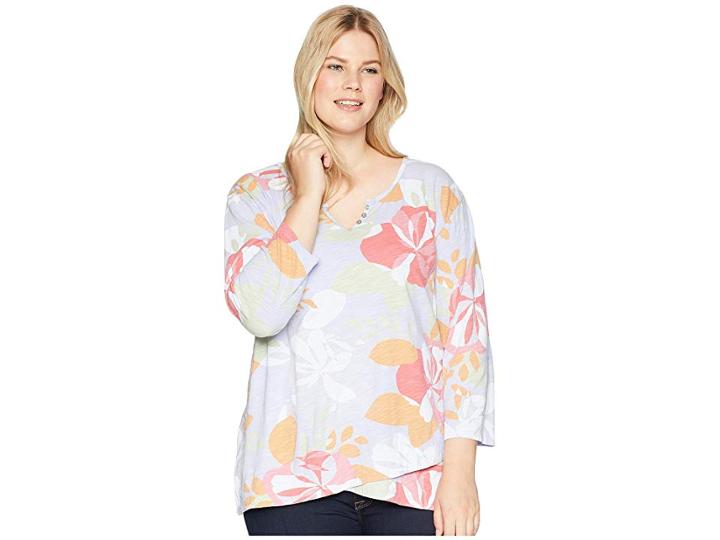 Extra Fresh By Fresh Produce Plus Size Fresh Blossom Jordan Top (wisteria Purple) Women's Clothing