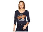 Champion College Illinois Fighting Illini Long Sleeve V-neck Tee (navy) Women's T Shirt