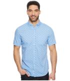 U.s. Polo Assn. Short Sleeve Slim Fit Fancy Shirt (discharged Print Vista Blue) Men's Clothing