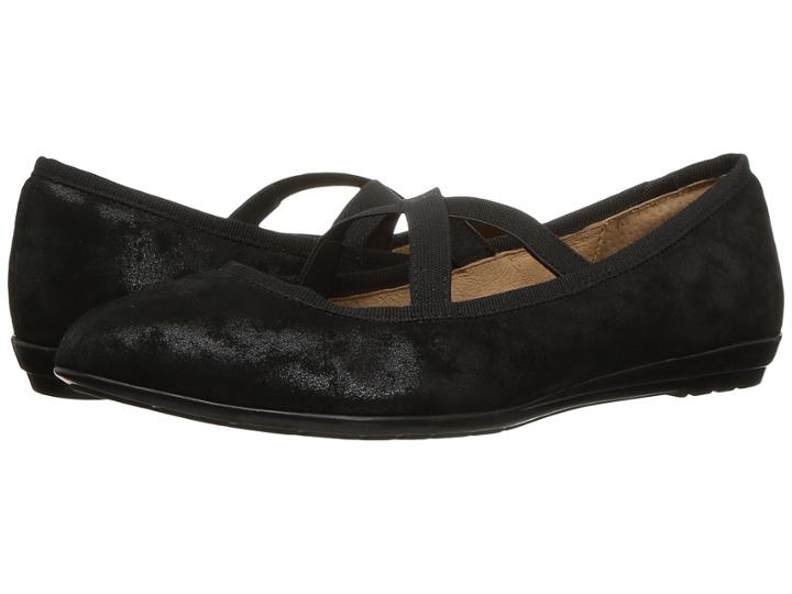 Sofft Barris (black Distressed Foil Suede) Women's Shoes
