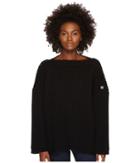 Sportmax Dina Cold Button Shoulder Oversized Sweater (black) Women's Sweater