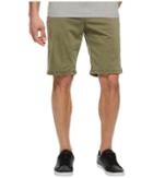 Lucky Brand Stretch Sateen Flat Front Shorts (deep Lichen Green) Men's Shorts