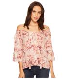 Miss Me Off Shoulder Bell Sleeve Top (light Pink) Women's Clothing