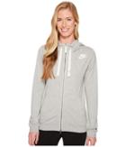 Nike Sportswear Gym Classic Full Zip Hoodie (dark Grey Heather/sail) Women's Sweatshirt