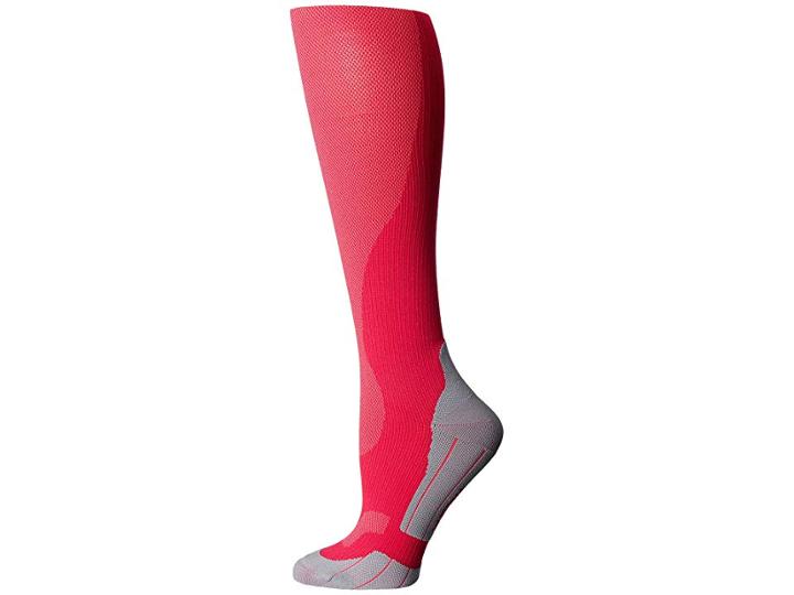 2xu Compression Performance Run Sock (hot Pink/grey) Women's Knee High Socks Shoes