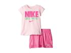 Nike Kids Short Sleeve Graphic T-shirt And All Over Print Scooter Set (little Kids) (laser Fuchsia) Girl's Active Sets