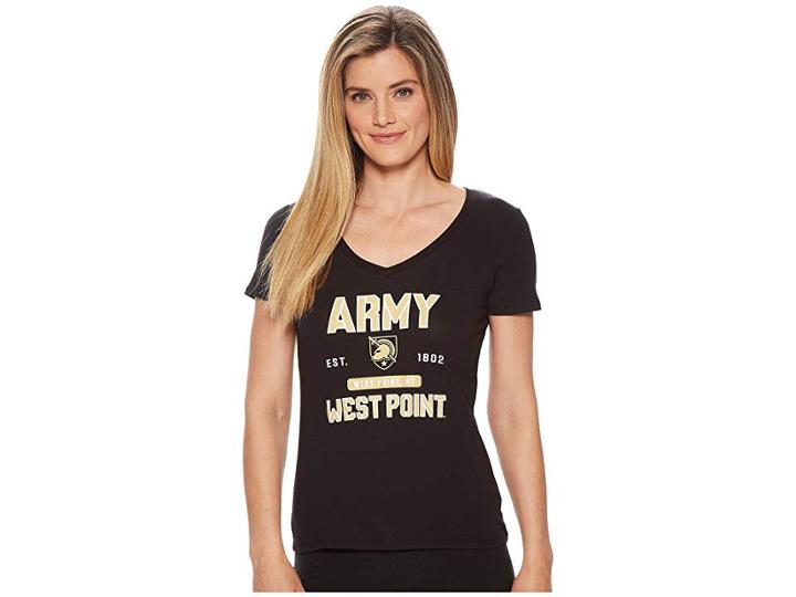 Champion College Army Black Knights University V-neck Tee (black) Women's Short Sleeve Pullover