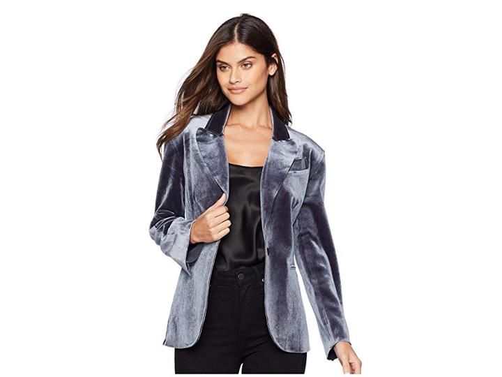 Kamalikulture By Norma Kamali Single Breasted Jacket (pewter) Women's Coat