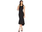 Bebe Flounce Tea Length Dress (black) Women's Dress