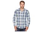 Lucky Brand Western Stretch Poplin Shirt (indigo Natural) Men's Clothing