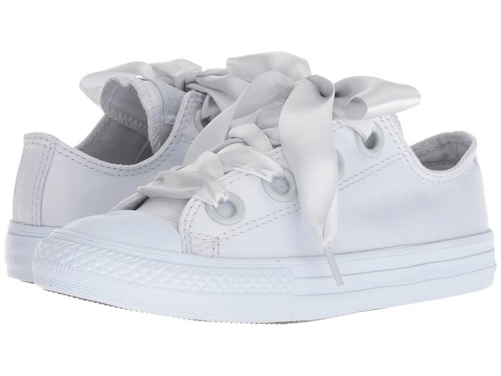 Converse Kids Chuck Taylor(r) All Star(r) Big Eyelets Ox (little Kid/big Kid) (pure Platinum/pure Platinum/pure Platinum) Girls Shoes