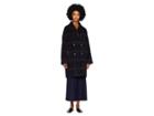 Eileen Fisher Luxe Alpaca Windowpane Double Breasted Oversized Coat (midnight) Women's Coat