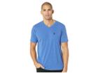 U.s. Polo Assn. V-neck Short Sleeve T-shirt (cobalt Heather) Men's Short Sleeve Pullover
