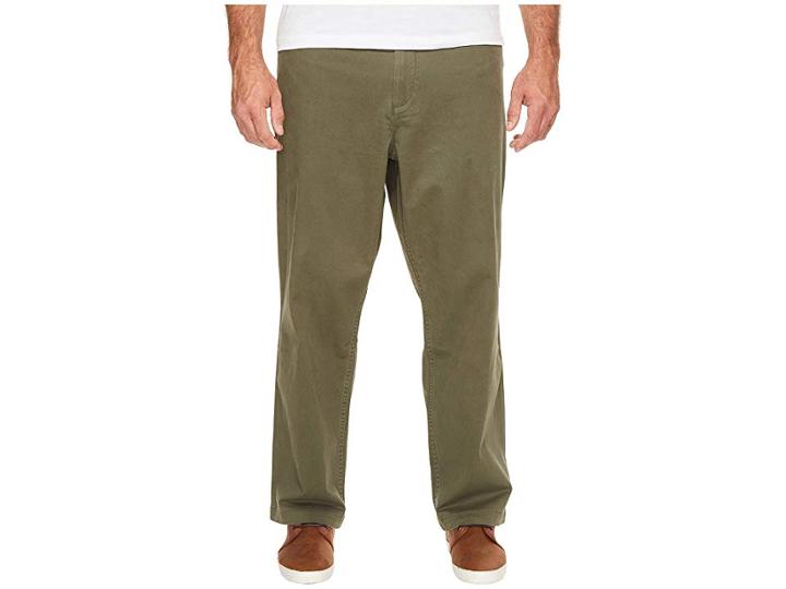 Dockers Big Tall Washed Khaki Flat Front (dockers Olive) Men's Casual Pants