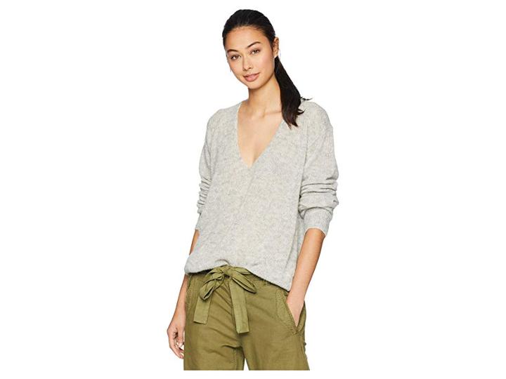 Free People Gossamer V-neck Top (grey) Women's Clothing