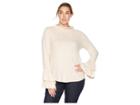 B Collection By Bobeau Plus Size Linda Pleated Cuff Cozy Top (sand Dollar) Women's Clothing