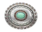 M&f Western Tribal Stamped Oval Buckle (silver/turquoise) Women's Belts