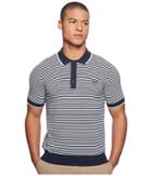 Fred Perry Fine Stripe Knitted Shirt (deep Carbon) Men's Clothing