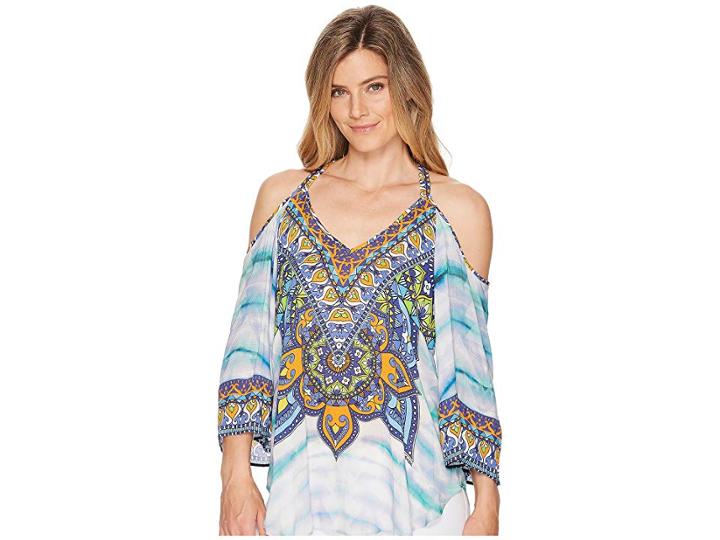 Hale Bob The Great Escape Lightweight Woven Top (blue) Women's Dress