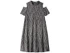 Maddie By Maddie Ziegler Rib Knit Dress W/ Cold Shoulder (big Kids) (grey) Girl's Dress
