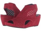Vaneli Inez (red Suede/gunmetal Studs) Women's Wedge Shoes