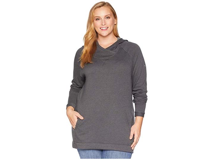 Columbia Plus Size Weekend Wanderertm Tunic (charcoal Heather) Women's Long Sleeve Pullover