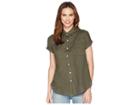 Allen Allen Short Sleeve Camp Shirt (cilantro) Women's Short Sleeve Button Up