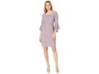 Nine West Lace 3/4 Peplum Sleeve T-shirt Dress (violet Dove) Women's Dress
