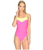 Speedo Illusion Heart One-piece (electric Pink) Women's Swimsuits One Piece