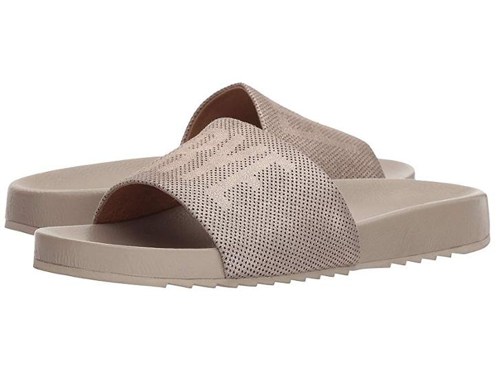 Frye Lola Perf Logo Slide (silver) Women's Sandals