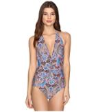 Jantzen Vibrant Paisley Halter Plunge One-piece (multi) Women's Swimsuits One Piece