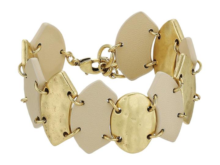 Lucky Brand Leather Link Bracelet (gold) Bracelet