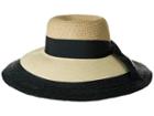 Vince Camuto Color Block Wide Brim Floppy Hat (natural) Caps