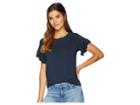 Michael Stars Elevated French Terry Flutter Sleeve Tee (passport) Women's T Shirt