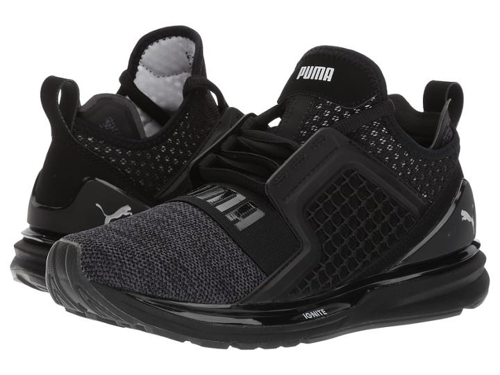 Puma Kids Ignite Limitless Knit (big Kid) (puma Black/puma Silver) Boys Shoes