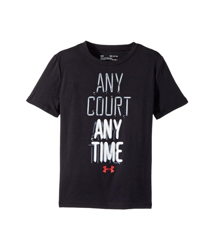 Under Armour Kids Any Court Any Time Short Sleeve Tee (big Kids) (black/white/red) Boy's T Shirt
