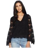 Minkpink Tainted Love Lace Top (black) Women's Blouse
