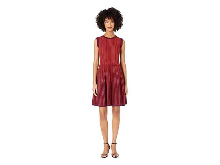 Kate Spade New York Dashing Beauty Textured Sweater Dress (deep Cherry) Women's Dress