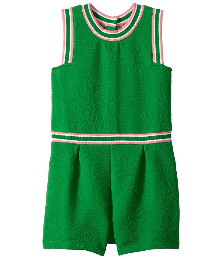 Janie And Jack Sleeveless Matlasse Romper (toddler/little Kids/big Kids) (green) Girl's Jumpsuit & Rompers One Piece