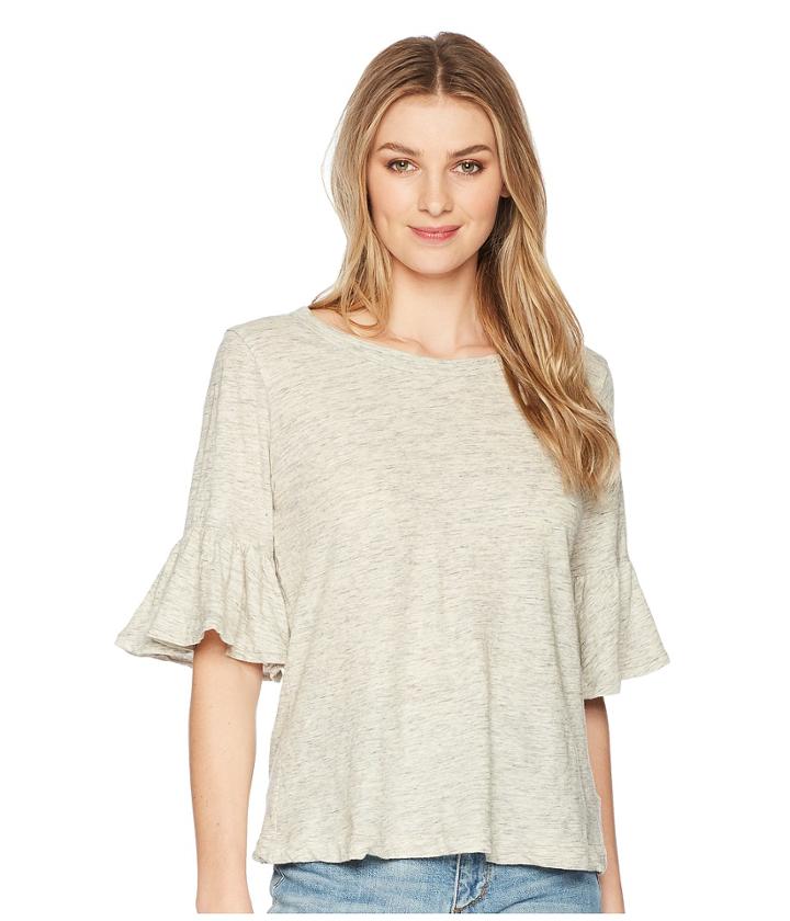 Splendid Ruffle Tee (heather Grey) Women's T Shirt