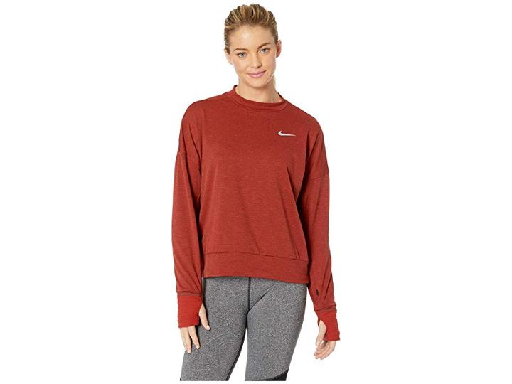 Nike Thermasphere Element 2.0 Crew Top (pueblo Brown/heather/dune Red) Women's Long Sleeve Pullover