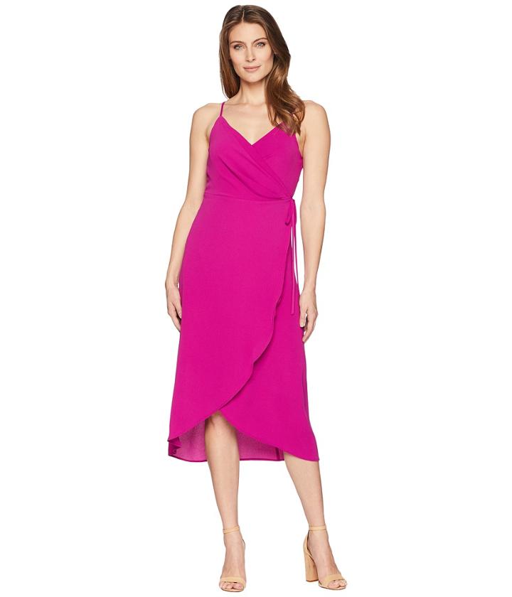 Vince Camuto Sleeveless Soft Texture Wrap Dress (fuchsia Fury) Women's Dress