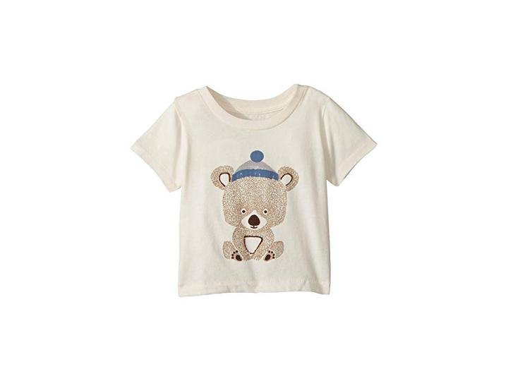 Peek Bear With Beanie Tee (infant) (ivory) Kid's T Shirt